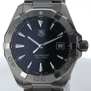 タグホイヤーTAG HEUER アクアレーサー WAY1110 クオーツ ブラック 文字盤 3針式 メンズ 腕時計 【xx】【中古】4000020800900601