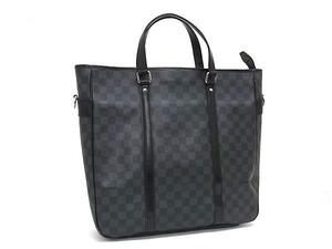 1円 LOUIS VUITTON ルイヴィトン N51192 ダミエグラフィット タダオ ハンドバッグ トートバッグ レディース メンズ ブラック系 FK1098