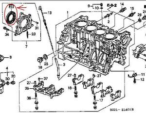 ホンダ純正新品 B型エンジン リア クランクシール オイルシール B16A B16B B18C civic インテ シビック ホンダ クランクシール パッキン