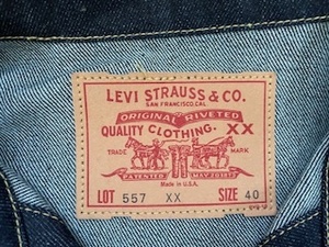 LEVI’S 　７０５５７-０００６　サードトタイプ　サイズ４０　アメリカ製　バレンシア　タグ付き　未使用品　デッドストック　ジージャン