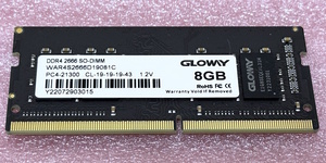 ○GLOWY WAR4S2666D19081C *PC4-21300/DDR4-2666 260Pin DDR4 SO-DIMM 8GB 動作品