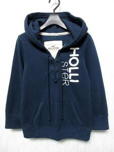 ホリスター HOLLISTER 裏起毛 プルオーバー パーカー 紺 ネイビー S 東5624