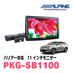 ハリアー(60系・H25/12～R2/6)用　アルパイン / PKG-SB1100　11インチ・ヘッドレスト取付け型リアビジョンモニター