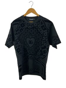 DOLCE&GABBANA◆Tシャツ/XS/コットン/BLK/総柄/G8OK4T