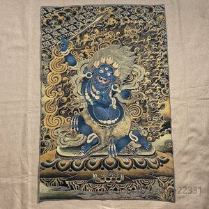 密宗 密教 卍 ドンカ 金糸刺繍 錦絵 織物 仏像 仏画 不動明王 仏教美術