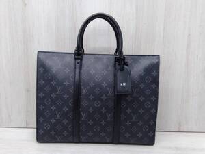 ルイヴィトン　LOUIS VUITTON　モノグラム・エクリプス　サックプラ・ホリゾンタル・ジップ　ビジネスバッグ　黒　鑑定書付