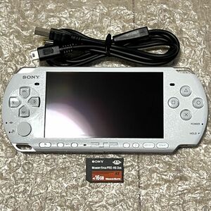 〈極美品・動作確認済み・最終型〉PSP-3000 本体 パールホワイト ＋メモリースティック PRO-HG DUO 16GB PlayStation Portable 薄型