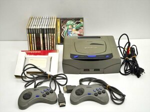 KM570●現状品●SEGA セガサターン HST-3200 本体＆ソフト 14点セット　コントローラー・アダプター・ケーブル付き