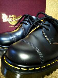 【Dr.MARTENS】ドクターマーチン MIE 1461 BEX TOE CAP 3ホールシューズ UK7 (26cm ) 英国 イングランド製 ブラック 厚底【箱付き美品】