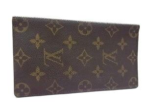 1円 LOUIS VUITTON ルイヴィトン M61823 モノグラム ポルトバルール カルトクレディ ニつ折り 長財布 ウォレット ブラウン系 FL2769