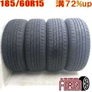 中古タイヤ 185/60r15 サマータイヤ ブリヂストン ネクストリー 4本セット シエンタ ベルタ ヴィッツ グレイス 中古 15インチ