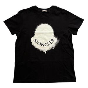 MONCLER モンクレール 半袖Tシャツ 黒 白 ロゴ レディース Mサイズ