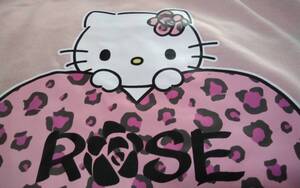 ☆レディース☆Rose fanfan×hello kittyコラボ ☆可愛い！ハートひょっこりキティちゃん♪桃色半袖Tシャツです(o^―^o)大きいサイズ4Ｌ☆