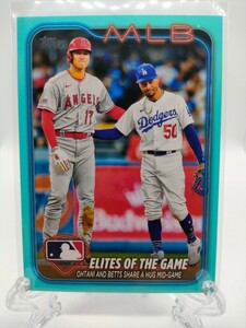 【レア☆Aquaパラレル／最新2024】大谷翔平 & ベッツ、エンゼルス時代の貴重ショット - 2024 Topps Series 1 #138 Elites of the Game