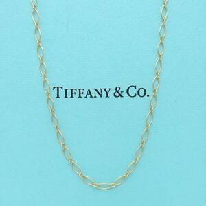 【送料無料】 未使用 Tiffany&Co. ティファニー イエロー ゴールド オーバル リンク ネックレス チェーン 750 K18 40cm エリプス HA313