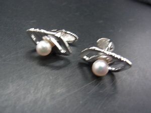 MIKIMOTO ミキモト パール アコヤ真珠 本真珠 約0.8mm カフスボタン カフリンクス アクセサリー 紳士 メンズ シルバー系 DG8013