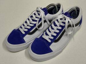 VANS OLD SKOOL 青紫系 スエード 白 キャンバス 黒ライン US7.5 (25.5cm) バンズ オールドスクール アメリカ企画限定!!