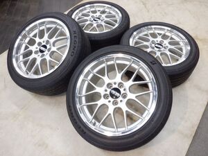 S 送料無料 バリ山 22年製 鍛造 BBS RGR 18 5H114.3 8J+40 9J+42 ブリヂストン レグノ 235/45R18 クラウン マークX カムリ レクサス ES GS