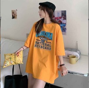 半袖Tシャツ 韓国ファッション レディース M イエロー