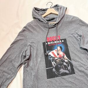 サイズL ロッキー　ドルガバ　長袖　フーディ　ロングTシャツ　グレー