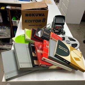 K2410-3145 ROKUWA EDITOR-8 エディター ロールテープ まとめ 通電のみ確認済み 中古 汚れあり 100サイズ発送予定