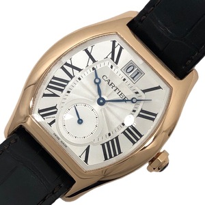 カルティエ Cartier トーチュXL ラージ デイト＆スモールセコンド W1556234 シルバー K18PG/レザーストラップ 腕時計 メンズ 中古