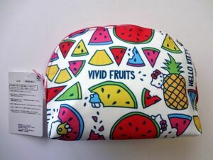 【廃盤】 USJ 限定★ハローキティ/ポーチ/VIVID FRUITS フルーツ柄★送料360円～