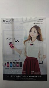 ★SONY メモリータイプ　ウォークマンカタログ　2019年9月 表紙　西野カナ　除菌済み★