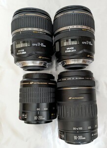 ★訳あり特上品★ CANON EF-S 17-85MM F4-5.6 IS USM x2個/ EF 80-200MM F4.5-5.6 / 90-300MM F4.5-5.6 USM レンズ まとめ4個 M2276718252