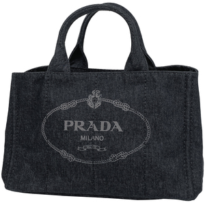 プラダ PRADA カナパ トート ハンドバッグ トートバッグ デニム ネロ(ブラック) 1BG642 レディース 【中古】