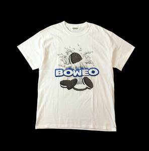 BOWWOW バウワウ 半袖 Tシャツ BOWEO オレオ風プリント Airbrush 白 ホワイト L 送料250円