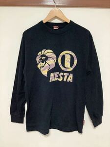 い1210 NESTA ネスタ 長袖Tシャツ ロンT M ブラック ロゴプリント