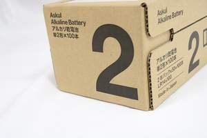 アスクル　アルカリ乾電池　単2形×100本入　日本製　期限2年以上保証　新品未開封◆6