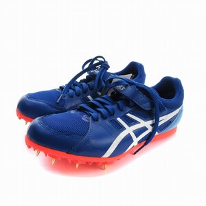 未使用品 アシックス asics タグ付き HEATFLAT FR 7 陸上競技 スパイク シューズ 青 ブルー オレンジ US8 26.5cm TTP526 /KJ ■SM3 メンズ