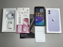 iPhone 11 パープル 64GB バッテリー100% おまけ手帳型ケース付