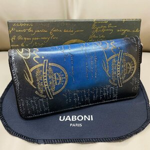 特注限定品*EU製 定価23万◆UABONI*ユアボニ*幻のパティーヌ*ラウンドファスナー長財布◆高級 絶賛 ゴールデン 手染 カーフスキン メンズ