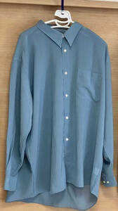 美品　PRESSAT 高級長袖シャツ　ビッグサイズ3L 色ブルー　日本製