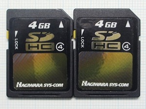 ★HAGIWARA SYS-COM ＳＤＨＣメモリーカード ４GB ２枚 中古★送料６３円～