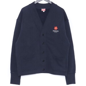 KENZO Boke Flower Crest Vee Jersey Cardigan Lサイズ ネイビー FC65BL7444ME ケンゾー ボークフラワージャージカーディガン