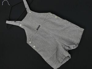 COMME CA DU MODE コム サ デ モード 千鳥柄 サロペット オーバーオール 90cm 白ｘ黒 ■■ ☆ ehc3 子供服