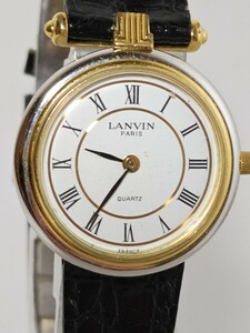 1円スタート【稼働/現状品】LANVIN　ランバン　腕時計　56027 クォーツ 白文字盤 アンティーク