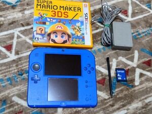 2DS 本体 充電器 タッチペン SDカード スーパーマリオメーカー