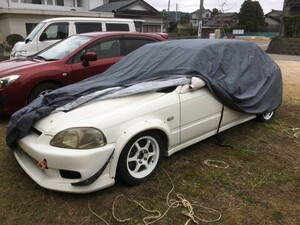 EK9シビックTYPE－Rに！高品質ボディカバー！裏起毛・高撥水・良通気のプレミアムカーカバー！装着簡単な車カバー