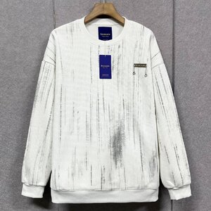 上品・トレーナー 定価5万◆Emmauela・イタリア・ミラノ発◆ウール混 暖か ソフト 裏起毛 ニット カットソー ストリート 通勤 秋服 M/46