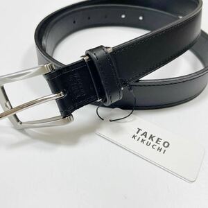 M 新品 タケオキクチ 牛革レザー ベルト 黒