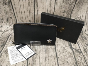 SCHOTT PERFECT WALLET ONE STAR ZIP WALLET ショット パーフェクトウォレット 長財布 ブラック スター 馬革 箱有 美品 3129103