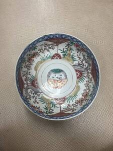 骨董 和食器 伊万里 色絵 なます皿 古伊万里 染付　大鉢 深鉢 大皿 直径26cm 時代物 江戸〜明治 