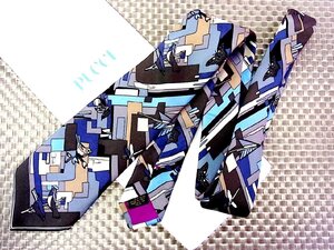 ♪36165D♪状態並品♪【鳥 デザイン ロゴ入 柄】エミリオプッチ【EMILIO PUCCI】ネクタイ