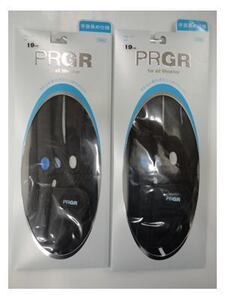 ■手首長め仕様 !! PRGR 合皮　プロギア　レディース ゴルフ グローブ x 2枚【19cm/ブラック&ブルー】PGL-17