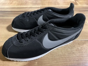 良品、レア! NIKE ナイキ WMNS CLASSIC CORTEZ NYLON ウィメンズ コルテッツ ナイロン 黒/グレー 2015年製 25cm レザー ブルイン ブレザー